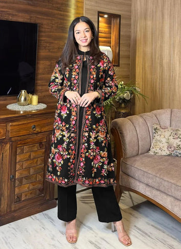 Embroidered Coat with inner and Trouser 3PCs